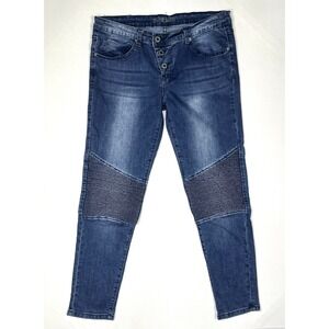 ZW Design Jeans Women's 13 Denim Moto Button Fashion With Classic